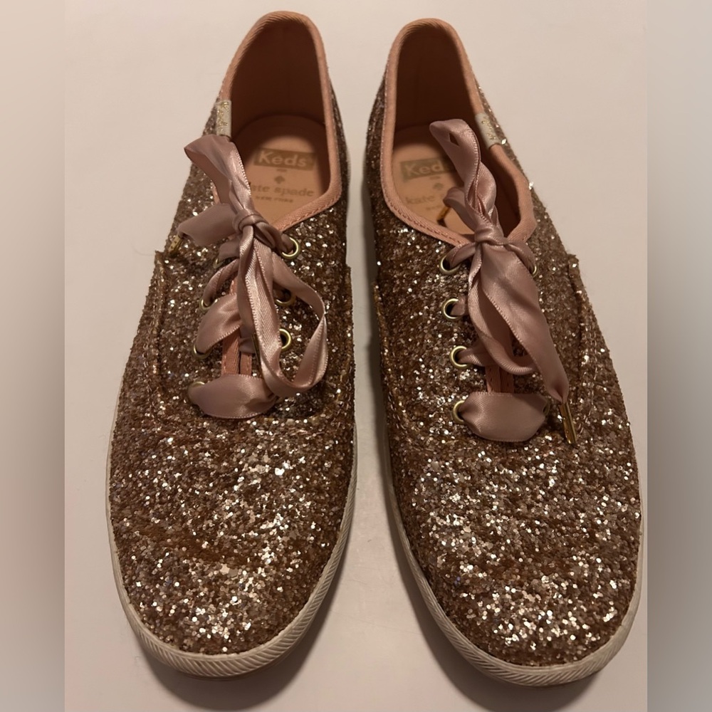 Rose gold glitter Kate Spade for Keds shoes- size 7.5